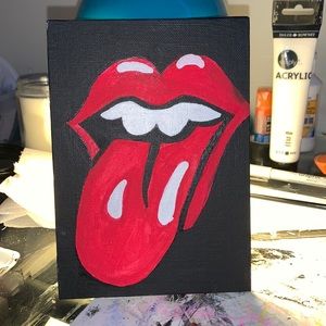 Hand Painted Rolling Stones Logo